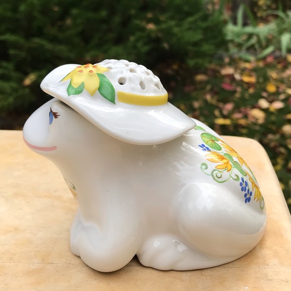 Vintage 1982 Avon ceramic potpourri frog floral figurine - Picture 5 of 7